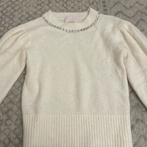 Cream jewel detail sweater size S. Worn once